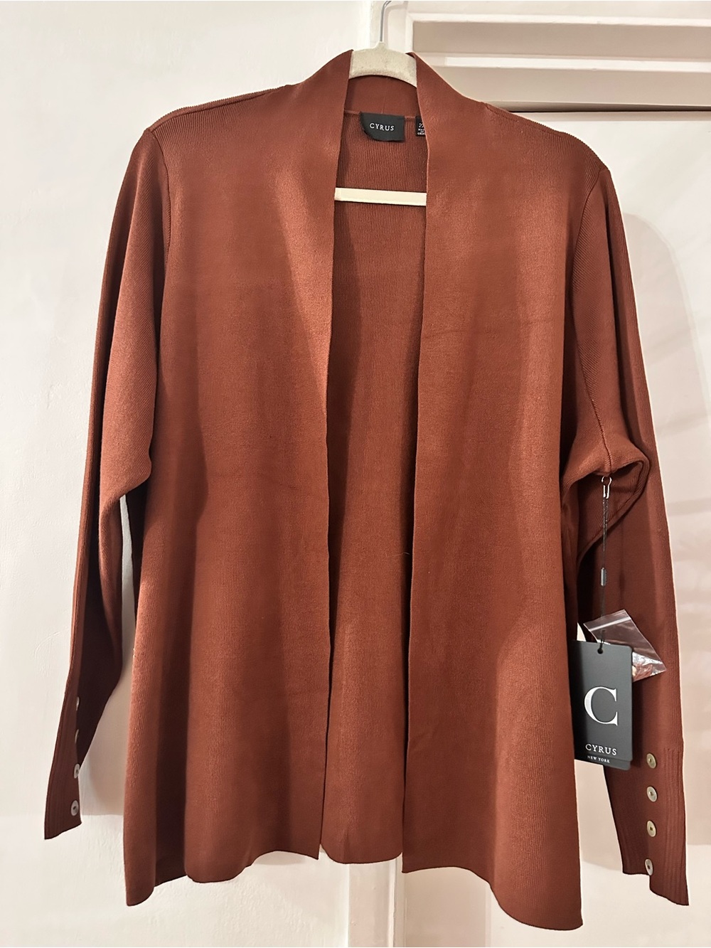 Cyrus Open-Front Rust Jacket